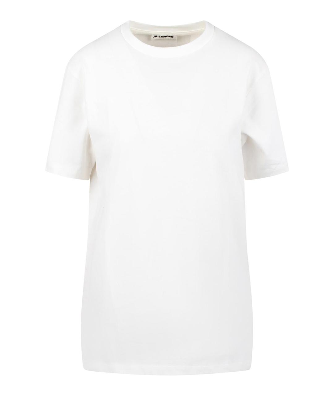 JIL SANDER Белая кожаная футболка, фото 1