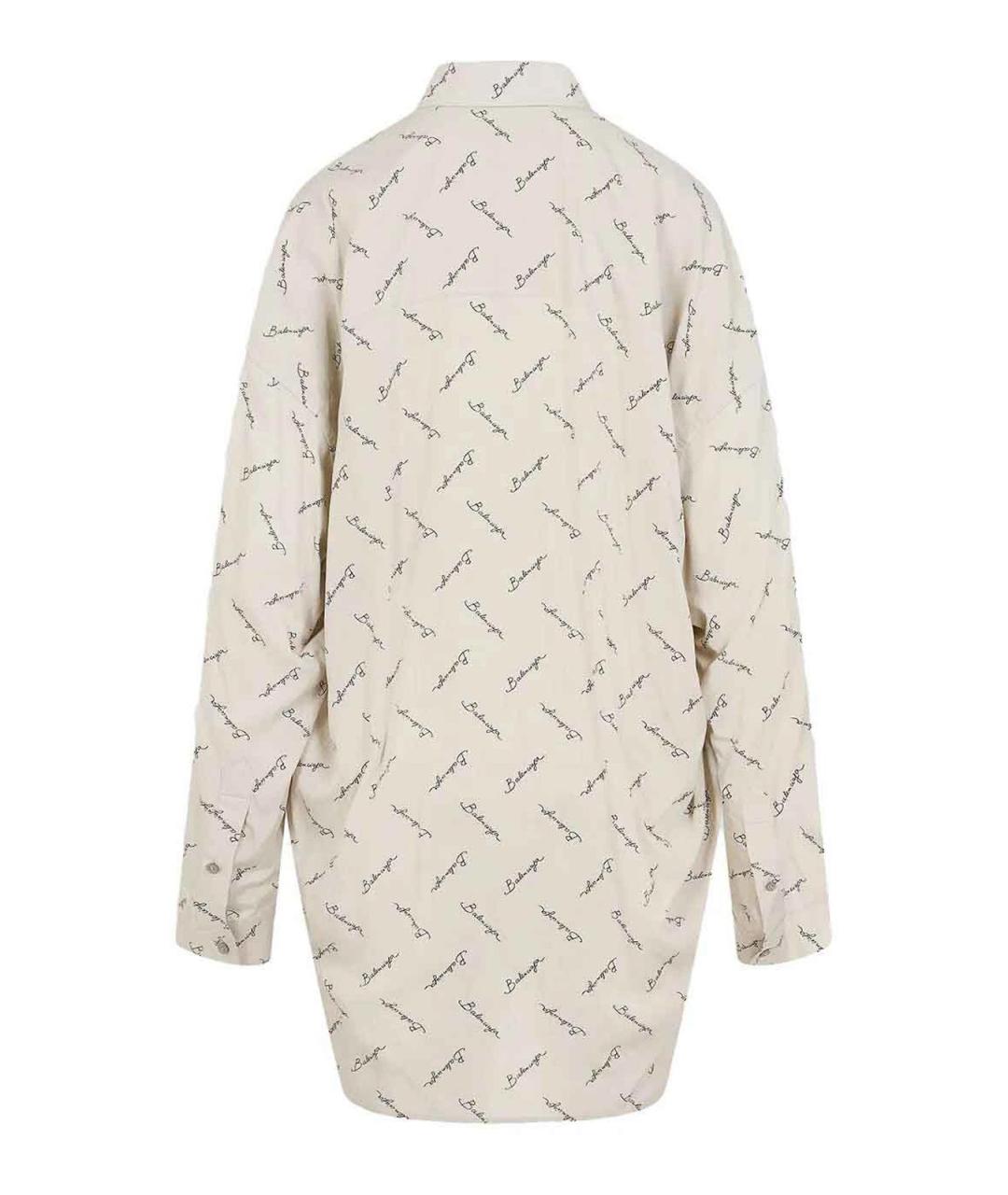 BALENCIAGA Бежевая хлопковая рубашка, фото 2