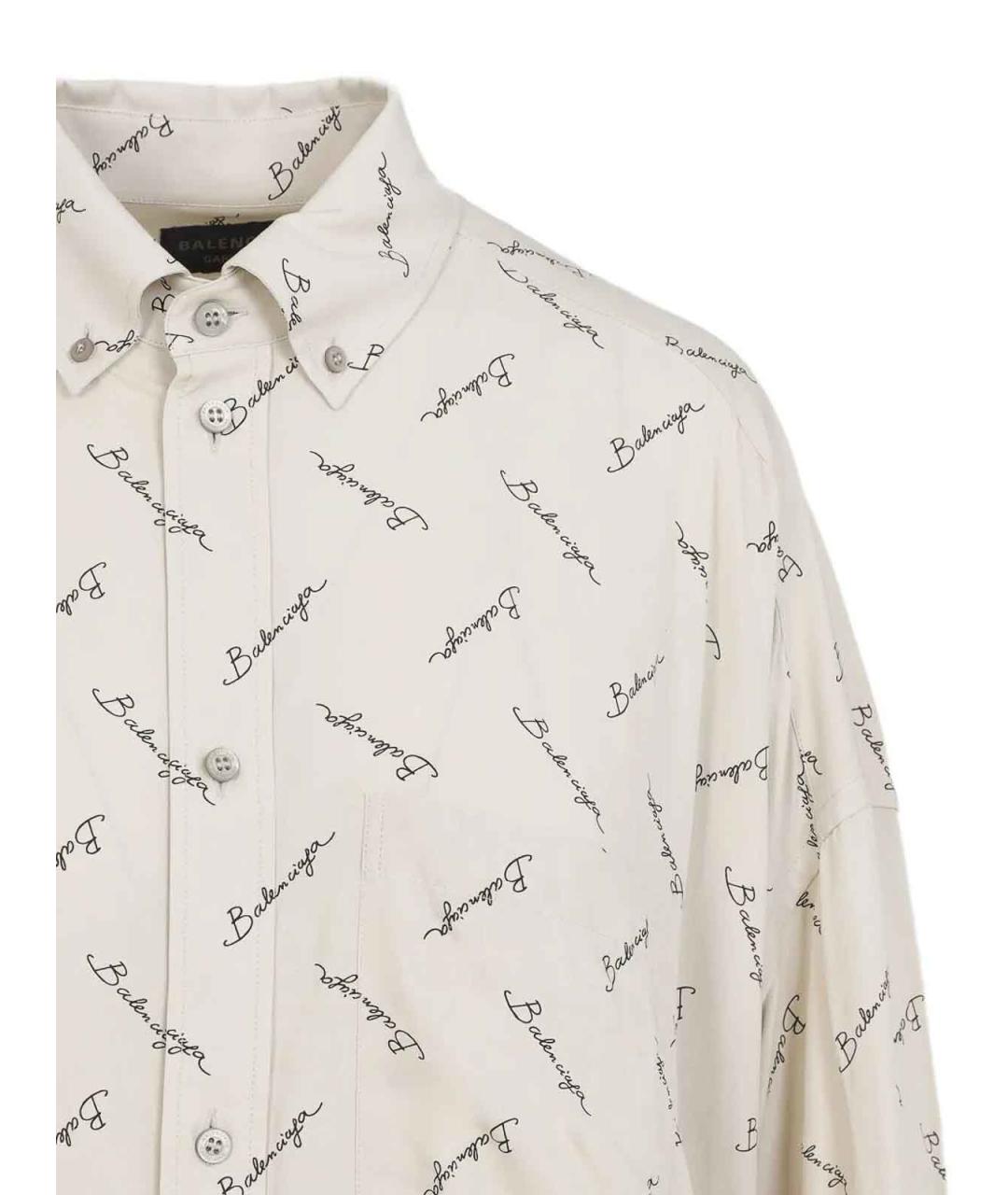 BALENCIAGA Бежевая хлопковая рубашка, фото 3