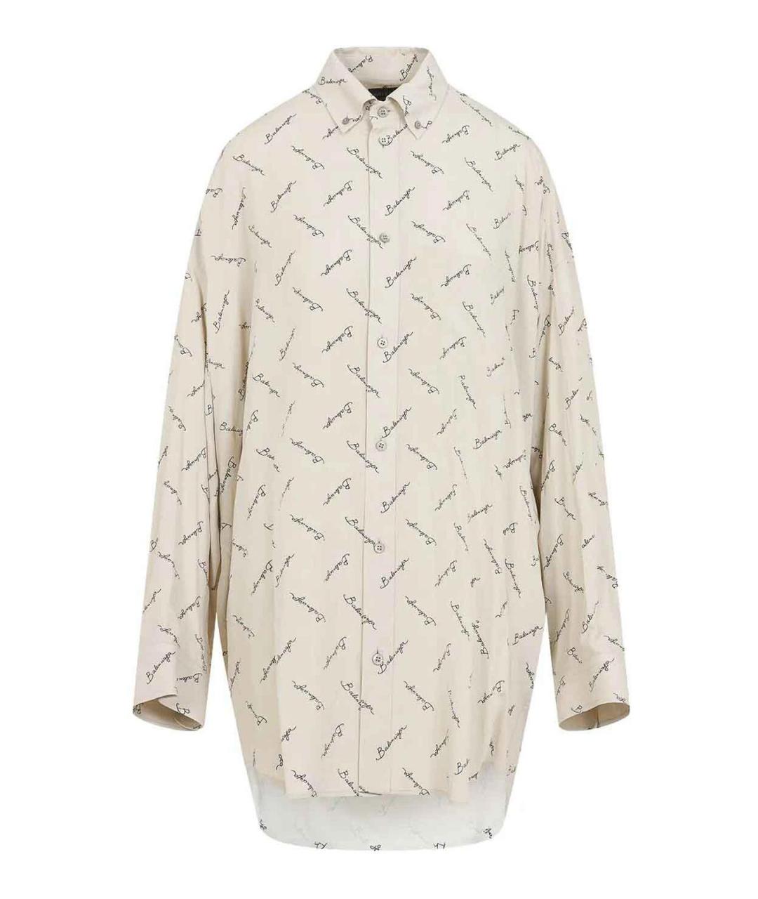 BALENCIAGA Бежевая хлопковая рубашка, фото 1