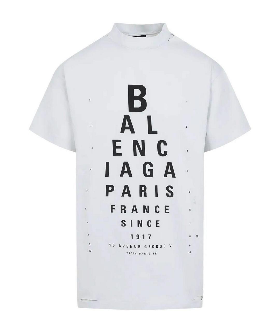 BALENCIAGA Белая хлопковая футболка, фото 1