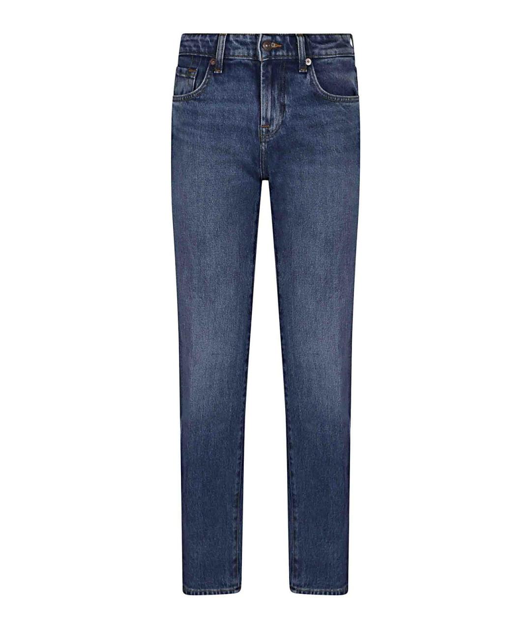 7 FOR ALL MANKIND Синие хлопковые джинсы слим, фото 1