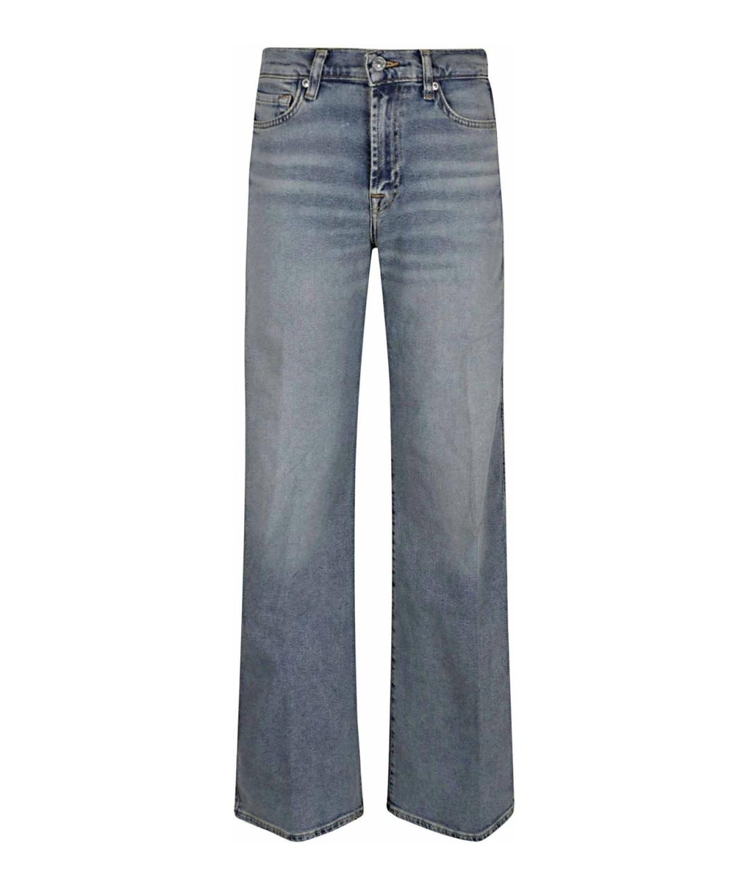 7 FOR ALL MANKIND Синие хлопковые прямые джинсы, фото 1