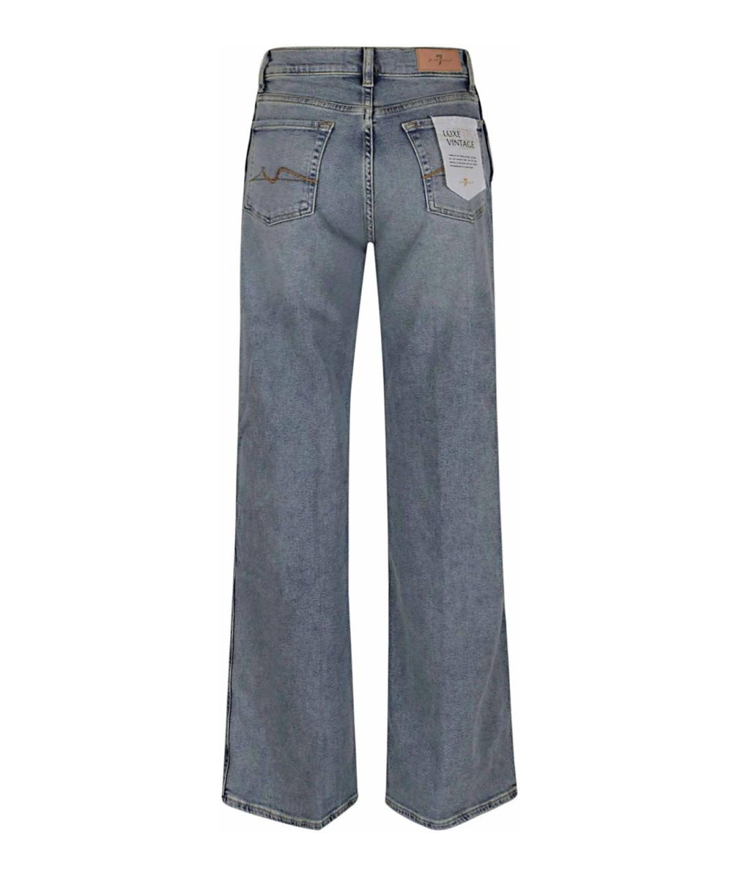 7 FOR ALL MANKIND Синие хлопковые прямые джинсы, фото 2