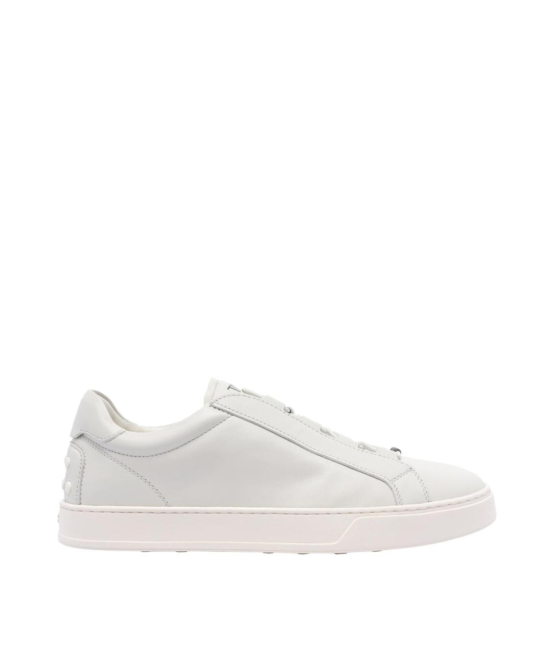 TOD'S Белые кожаные низкие кроссовки / кеды, фото 1