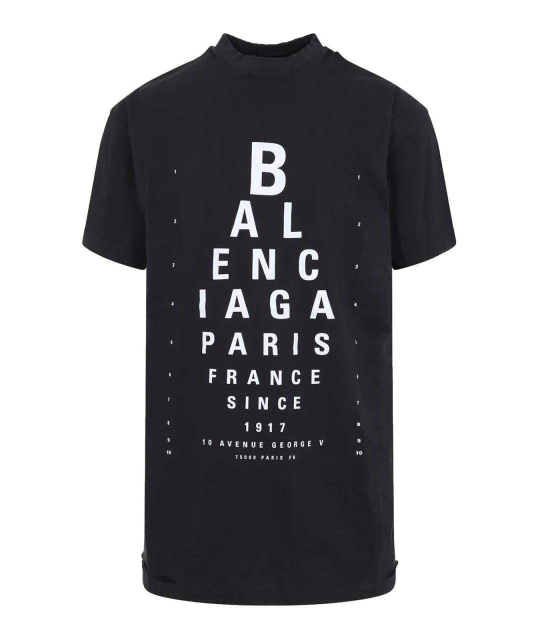 BALENCIAGA Черная хлопковая футболка, фото 1
