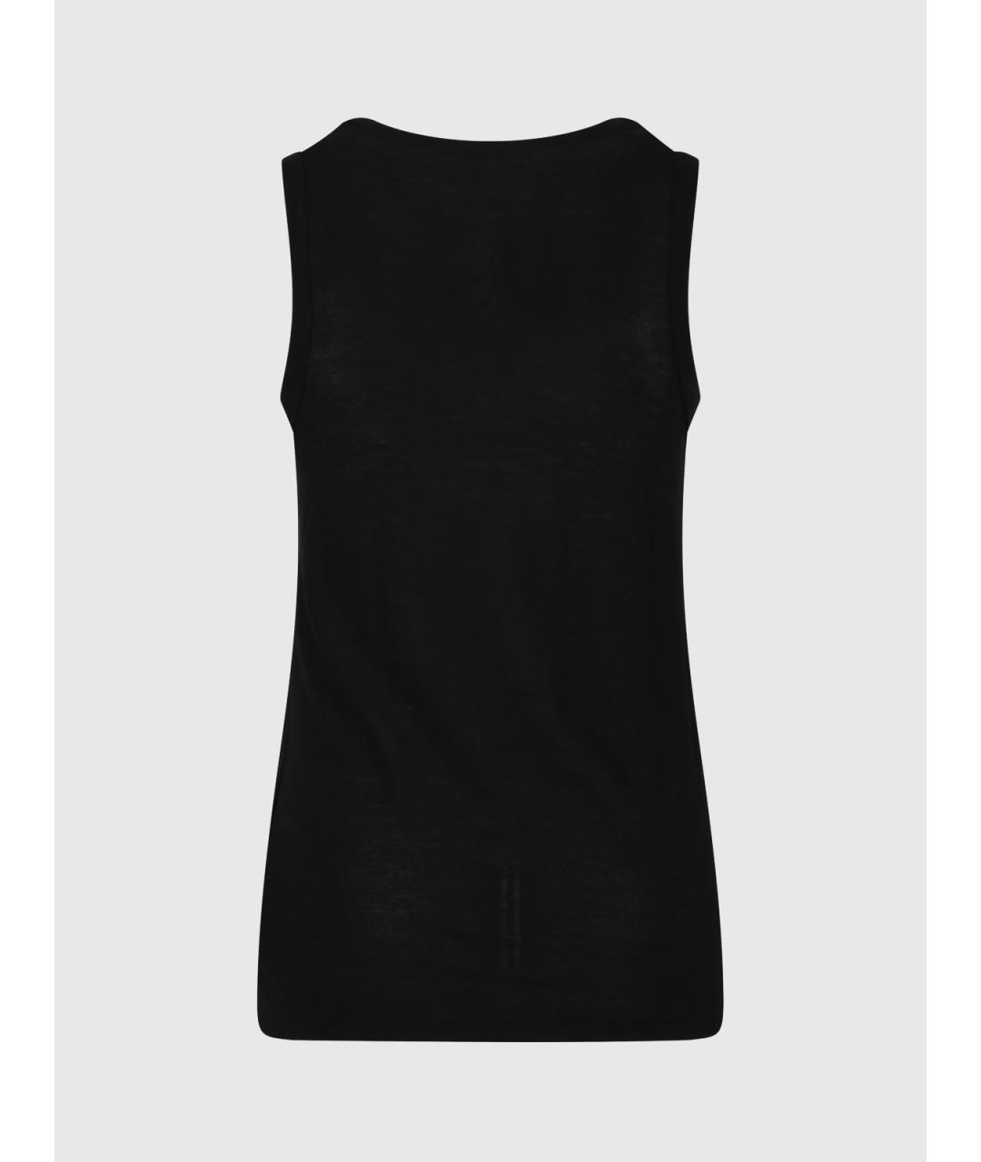 JIL SANDER Черная хлопковая майка, фото 2