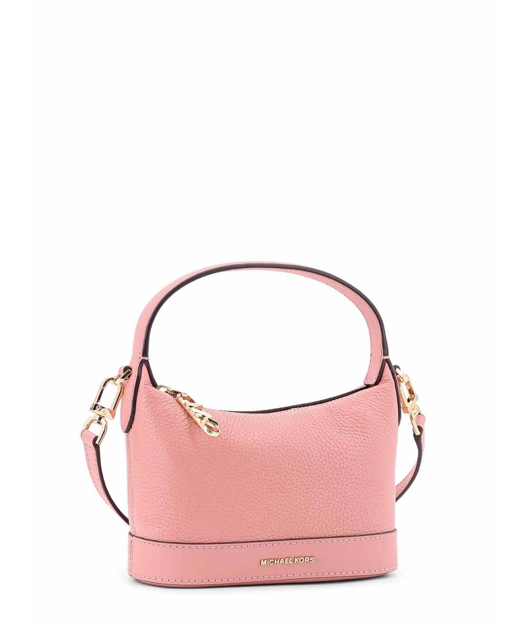 MICHAEL KORS Розовая кожаная сумка с короткими ручками, фото 3