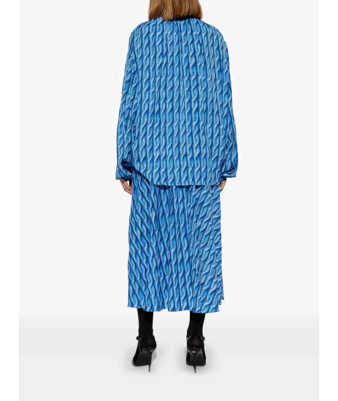 BALENCIAGA Синее полиэстеровое повседневное платье, фото 2