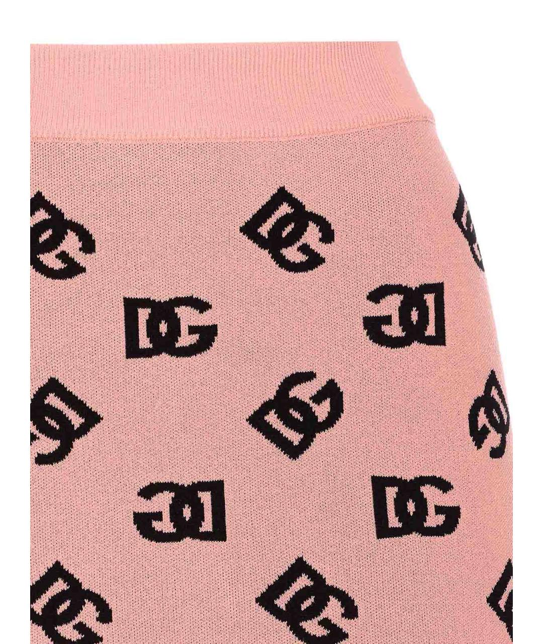 DOLCE&GABBANA Розовая полиэстеровая юбка миди, фото 4