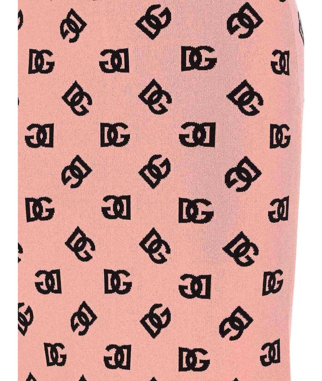 DOLCE&GABBANA Розовая полиэстеровая юбка миди, фото 3
