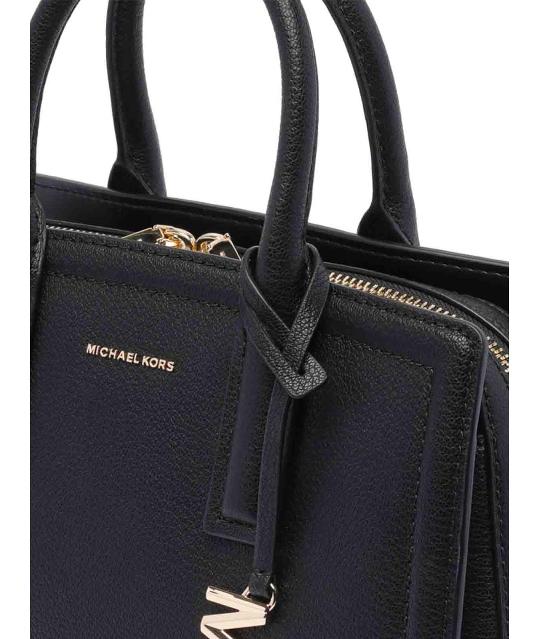MICHAEL MICHAEL KORS Черная кожаная сумка тоут, фото 4