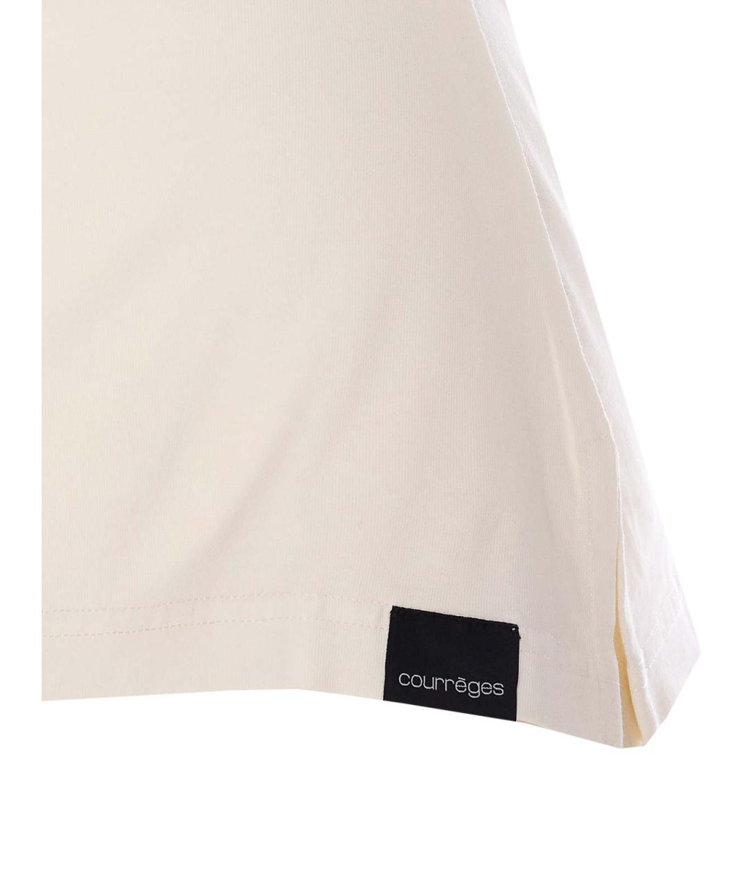 COURREGES Белая хлопковая футболка, фото 3