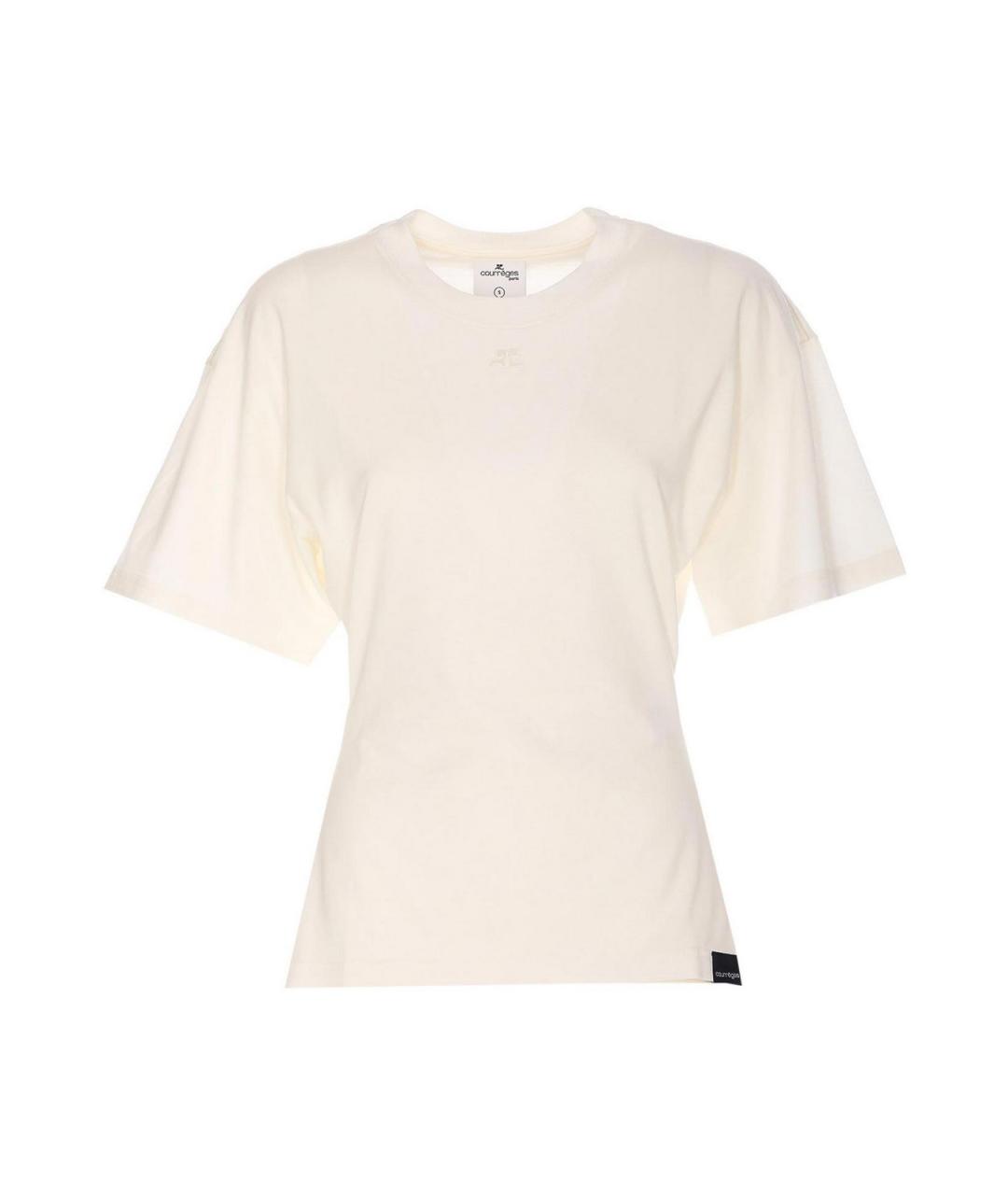 COURREGES Белая хлопковая футболка, фото 1