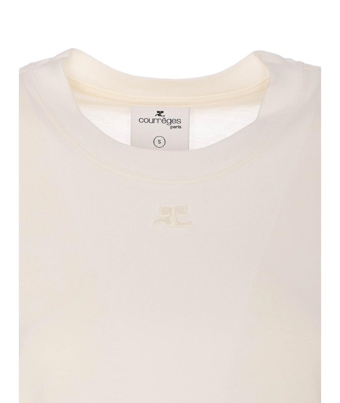 COURREGES Белая хлопковая футболка, фото 4