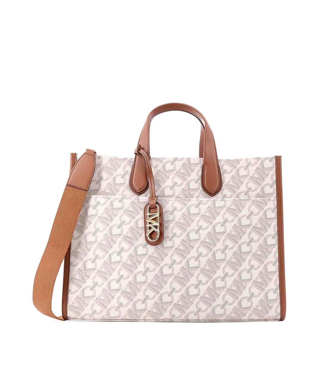 MICHAEL KORS Белая тканевая сумка тоут, фото 1