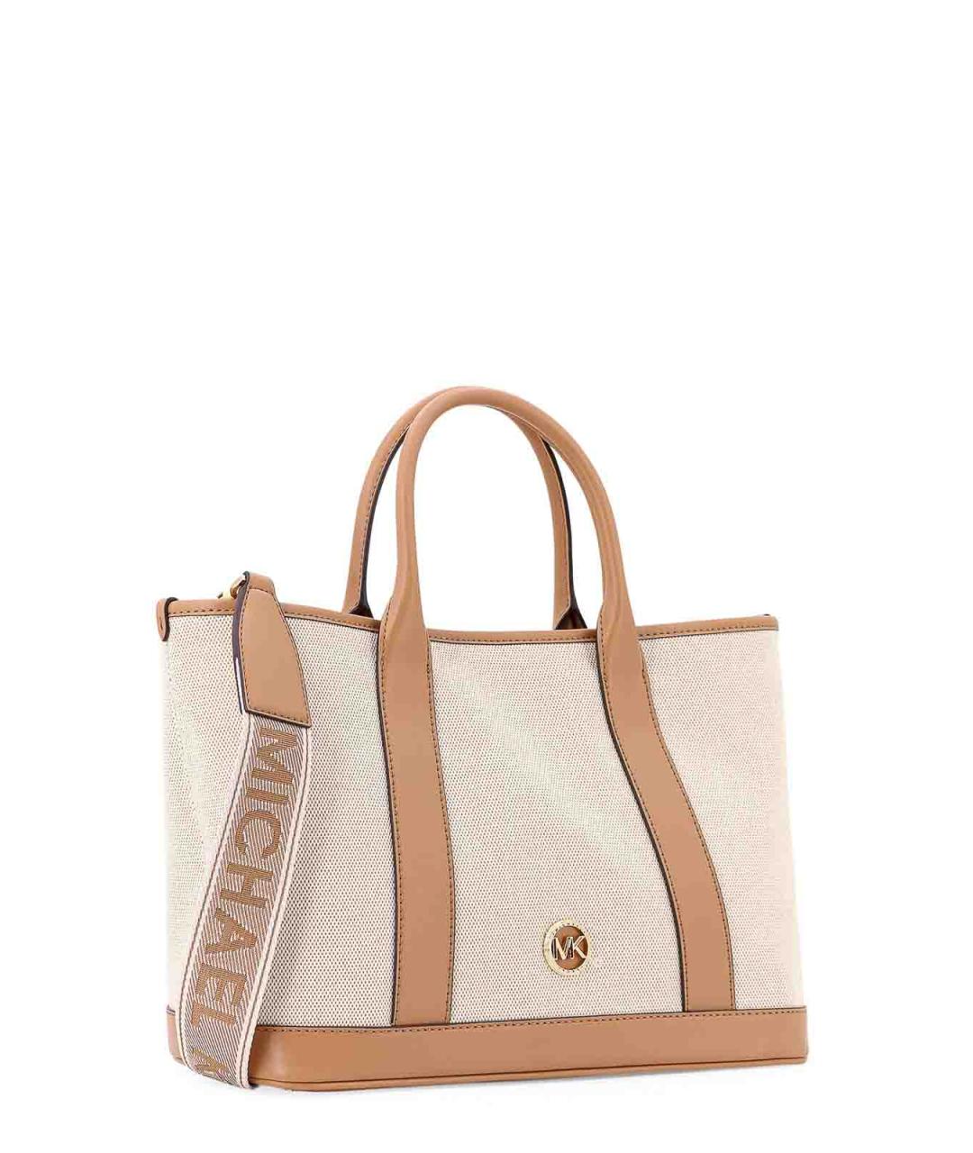 MICHAEL KORS Бежевая тканевая сумка тоут, фото 3