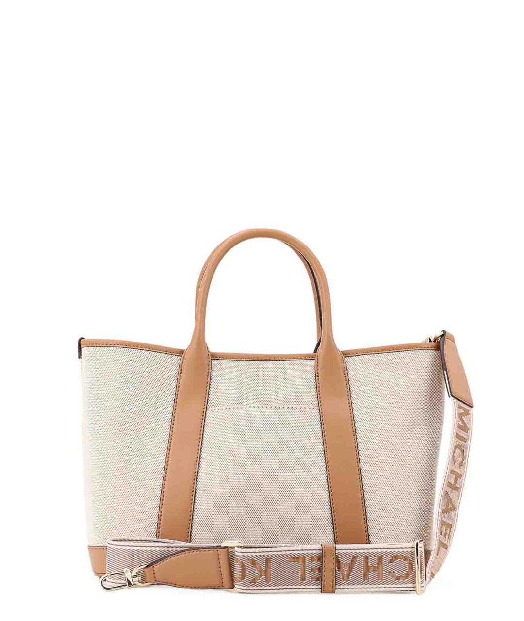 MICHAEL KORS Бежевая тканевая сумка тоут, фото 2