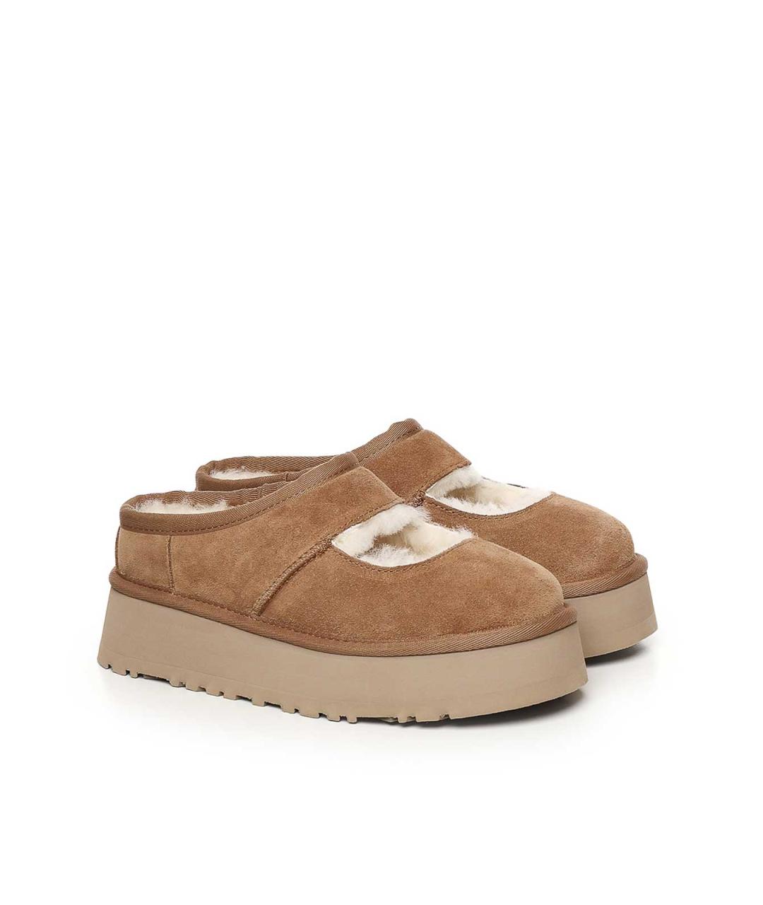 UGG Коричневые кожаные мюли, фото 3