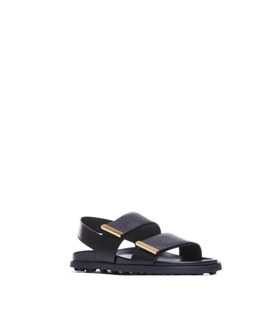 TOD'S Черные кожаные сандалии, фото 3