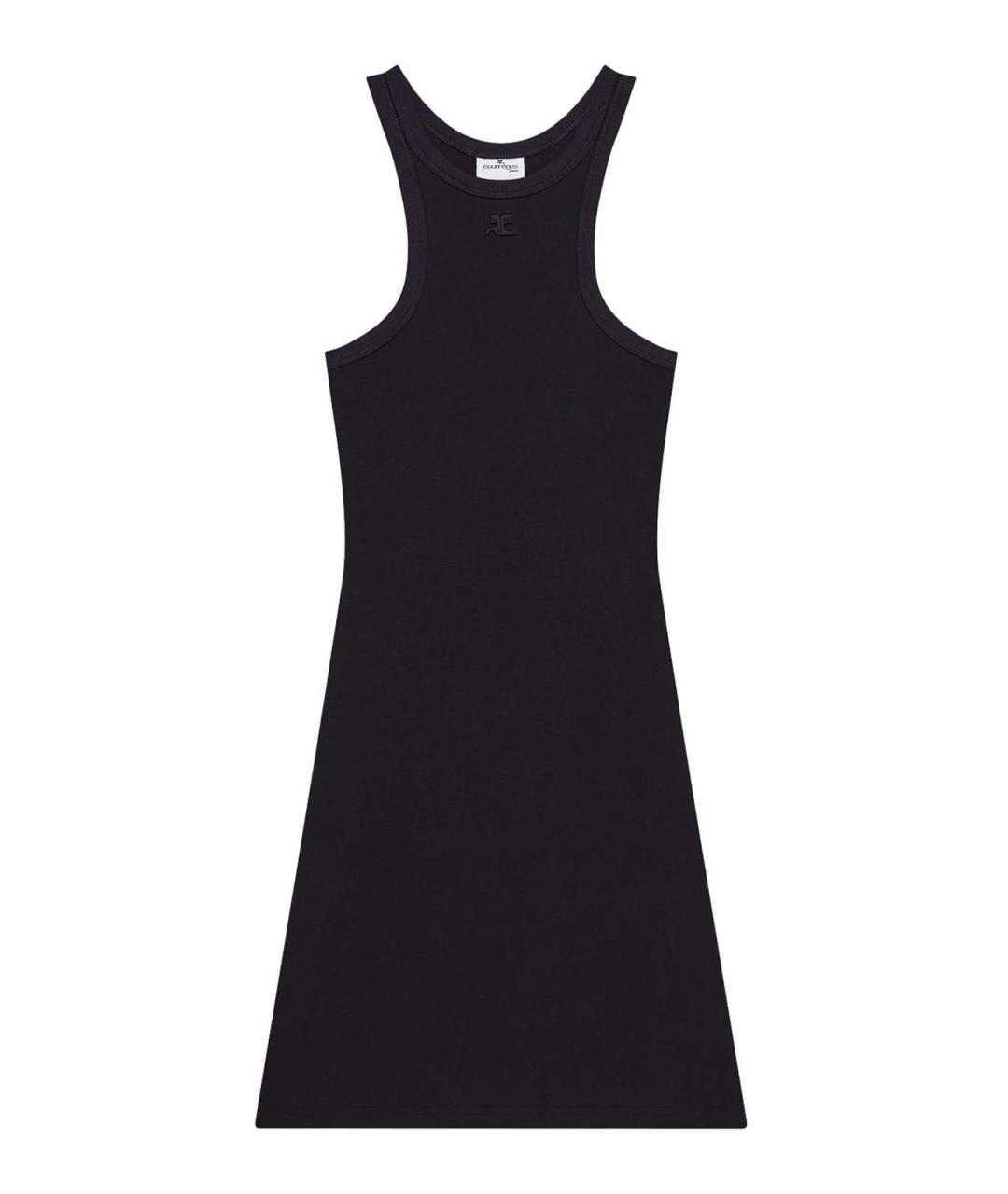 COURREGES Черное хлопковое повседневное платье, фото 1