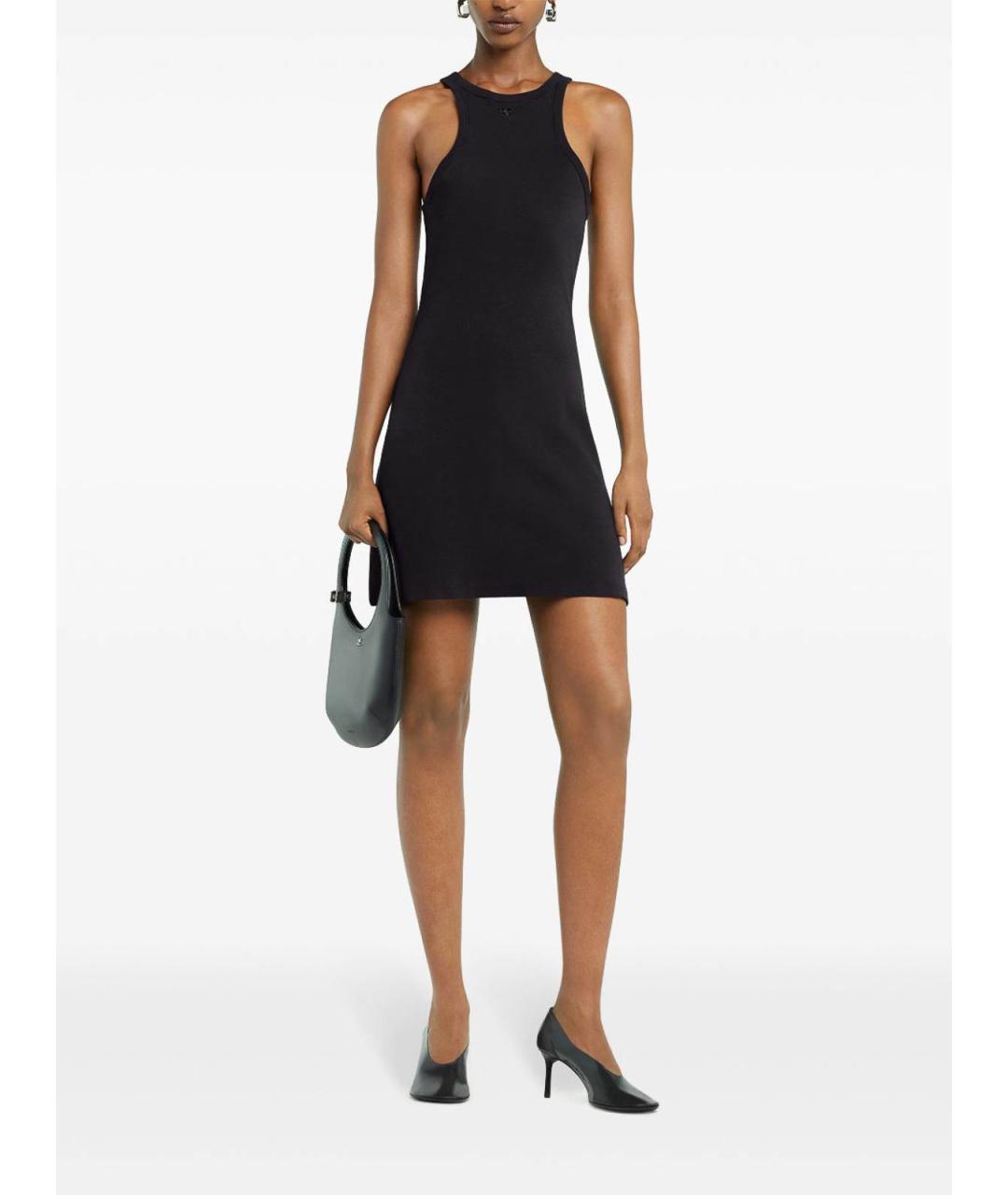 COURREGES Черное хлопковое повседневное платье, фото 3