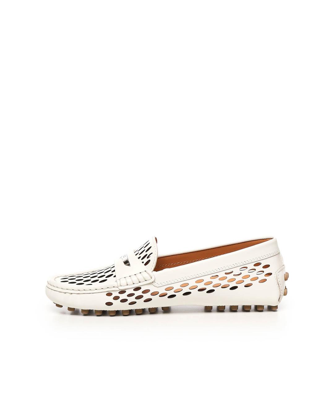 TOD'S Белые кожаные мокасины, фото 4