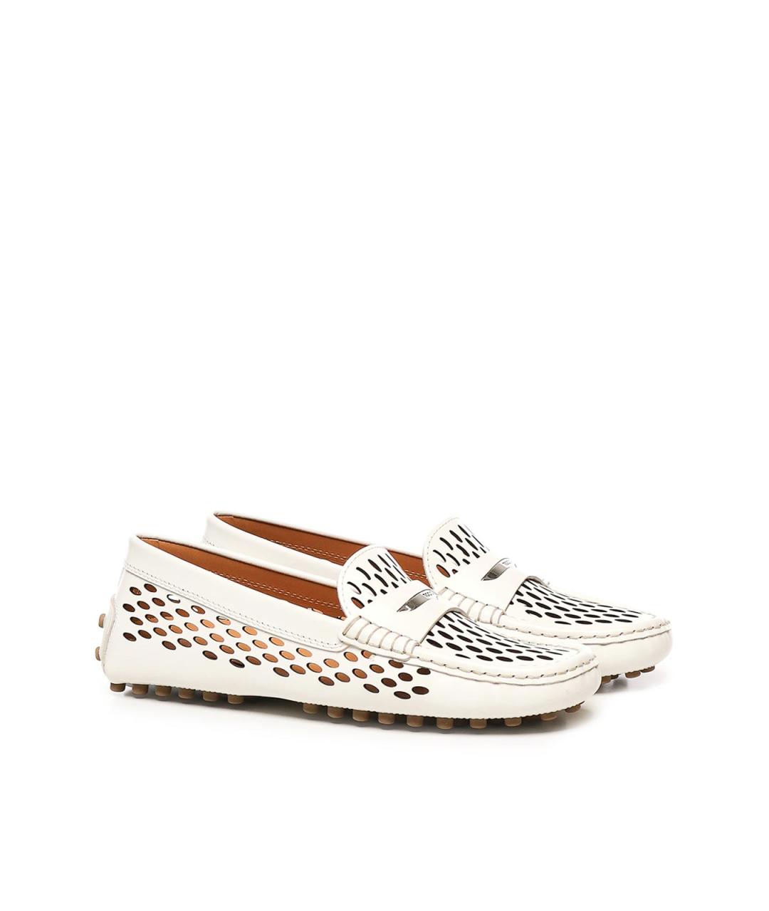 TOD'S Белые кожаные мокасины, фото 3