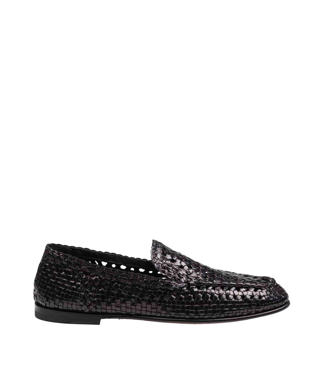DOLCE&GABBANA Черные кожаные лоферы, фото 1