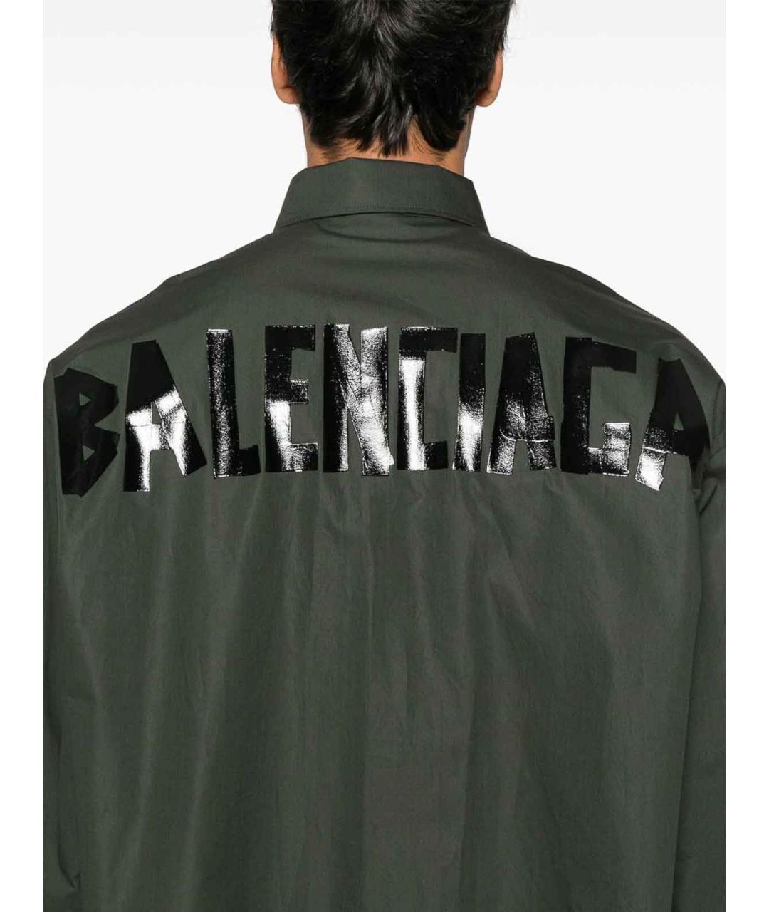 BALENCIAGA Зеленая хлопковая кэжуал рубашка, фото 2