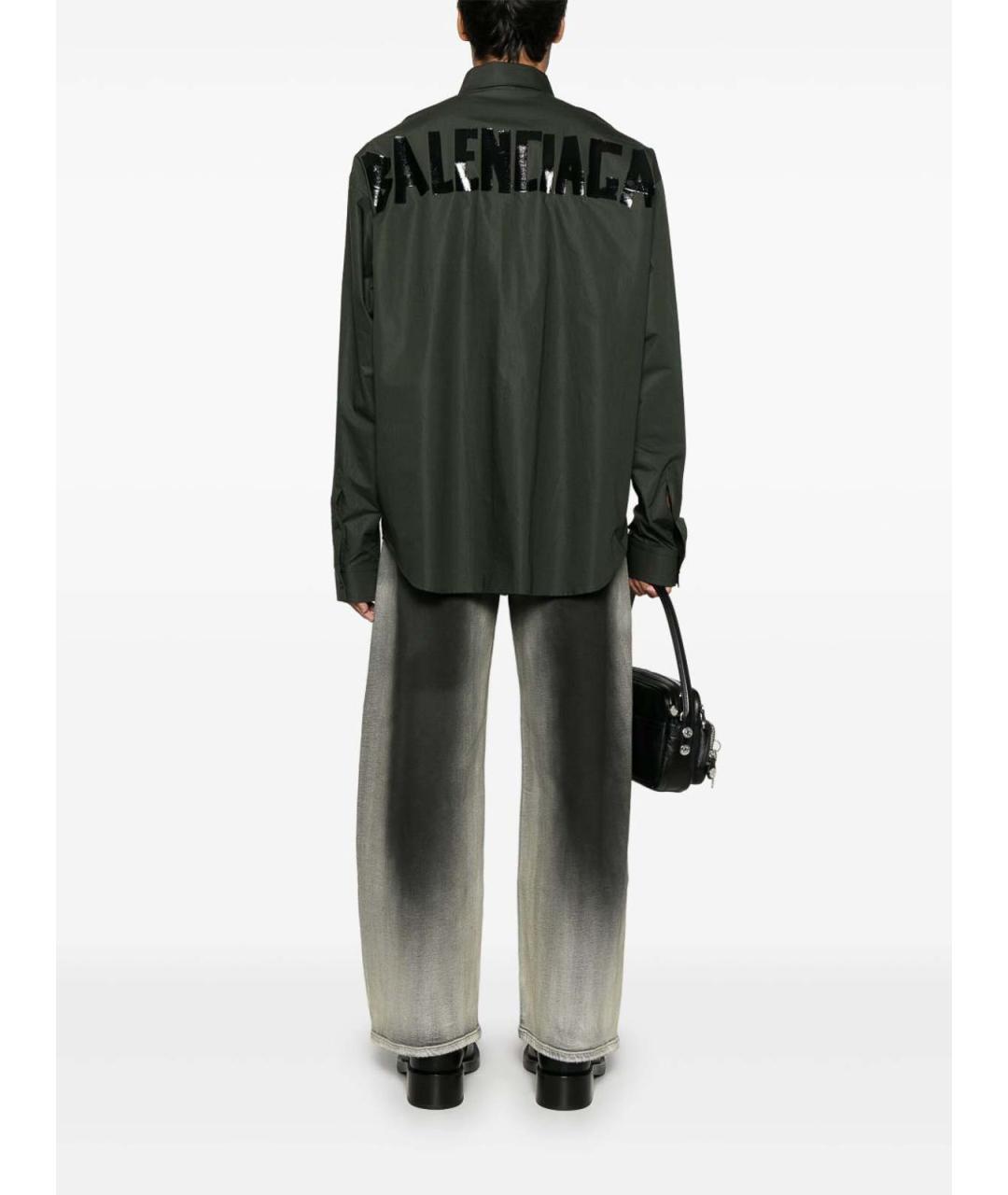 BALENCIAGA Зеленая хлопковая кэжуал рубашка, фото 5