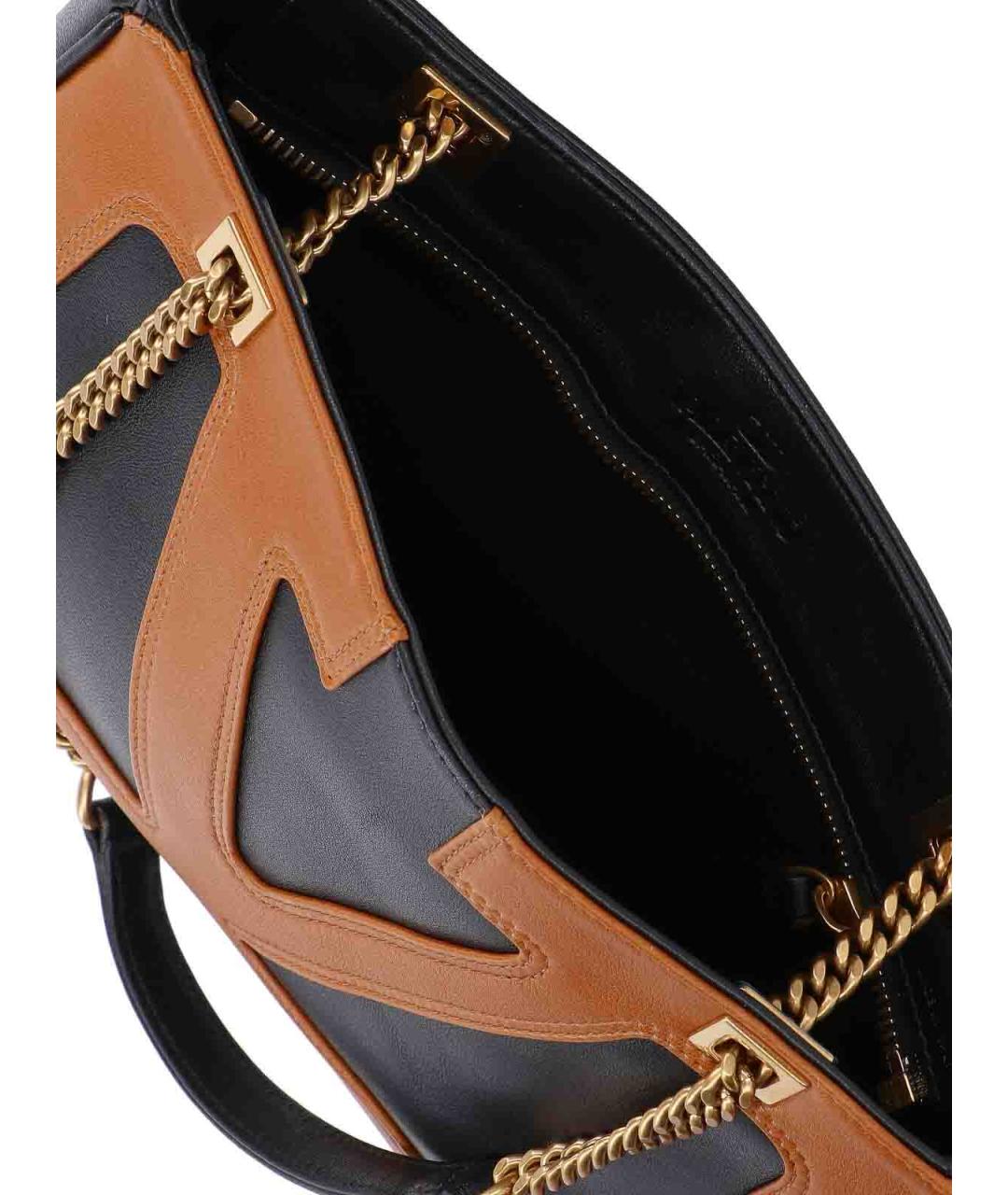 VALENTINO Черная кожаная сумка тоут, фото 4