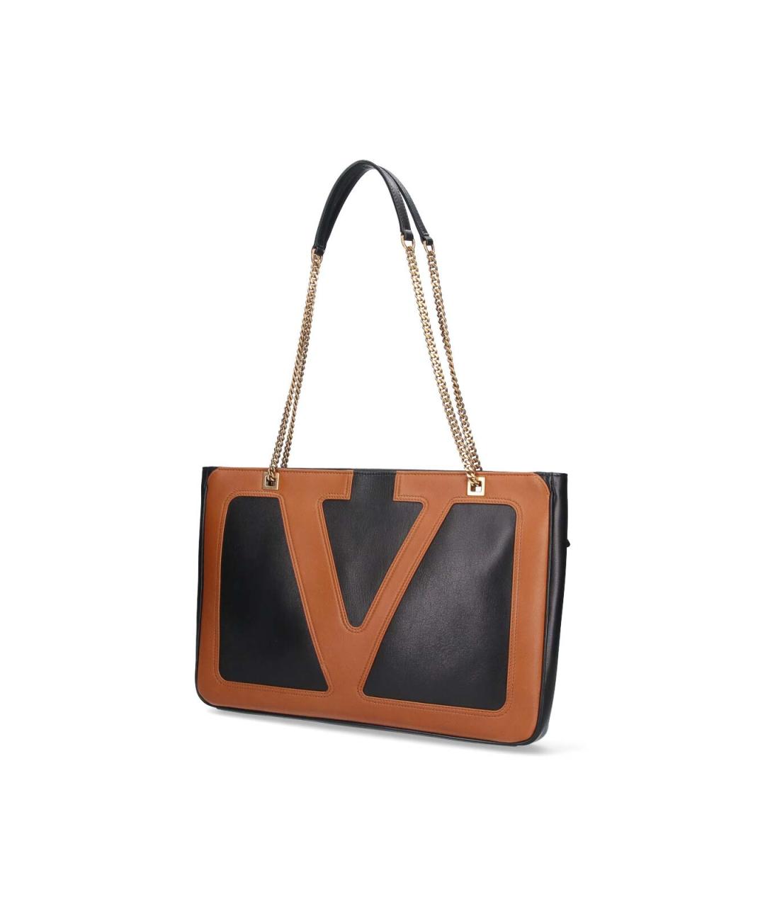 VALENTINO Черная кожаная сумка тоут, фото 2