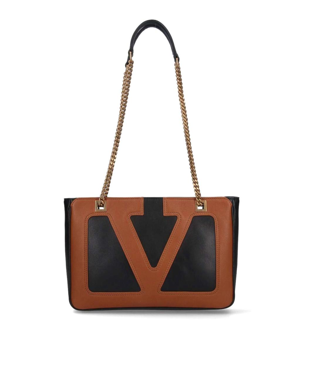 VALENTINO Черная кожаная сумка тоут, фото 1