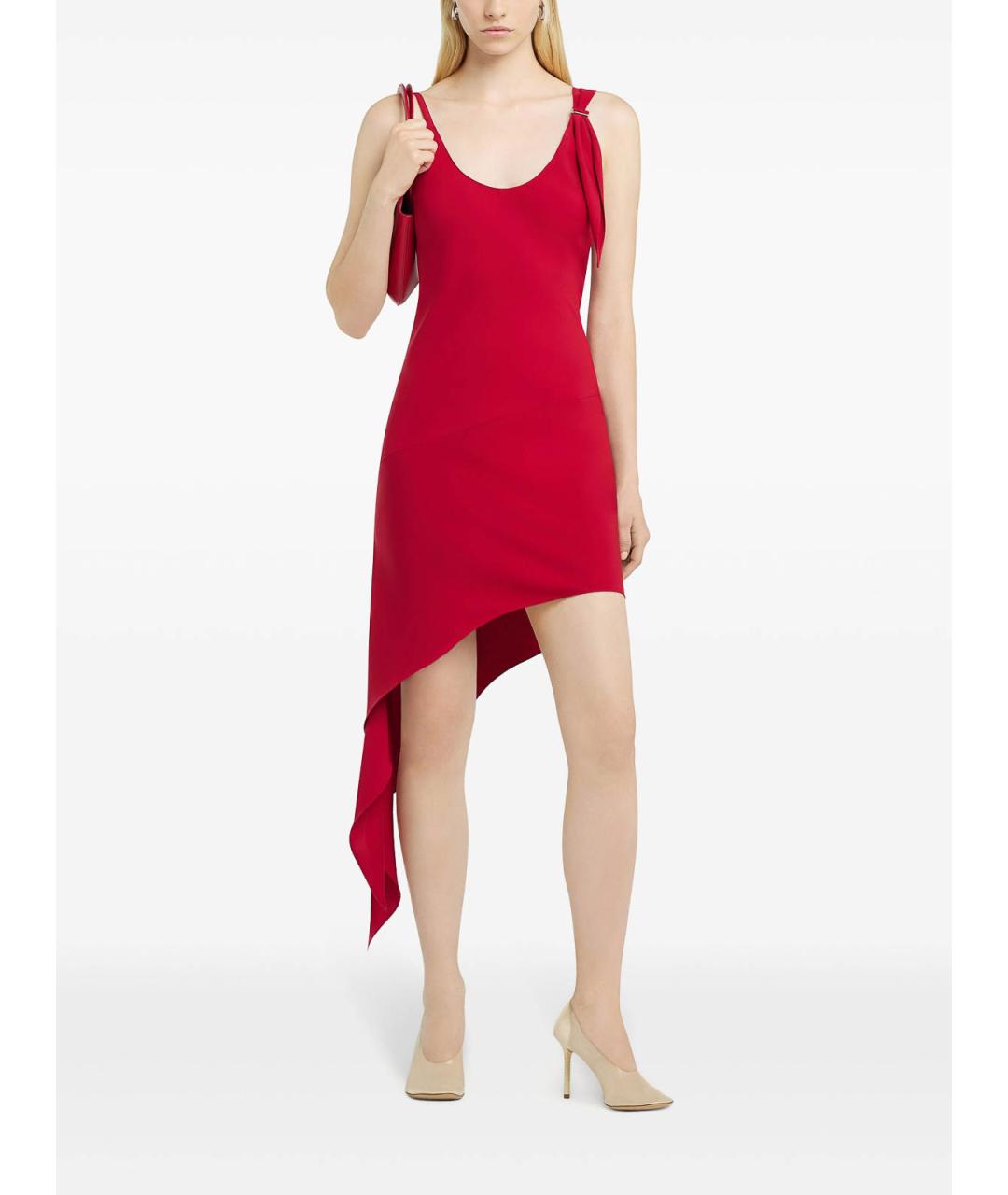 COURREGES Красное полиэстеровое коктейльное платье, фото 2