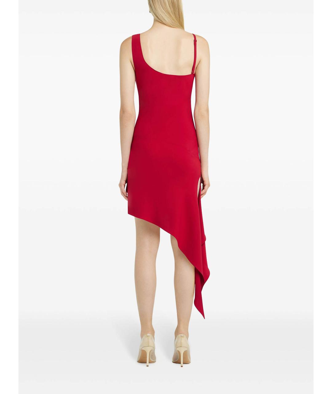 COURREGES Красное полиэстеровое коктейльное платье, фото 4