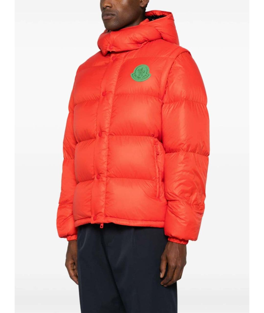 MONCLER Оранжевый полиамидовый пуховик, фото 3