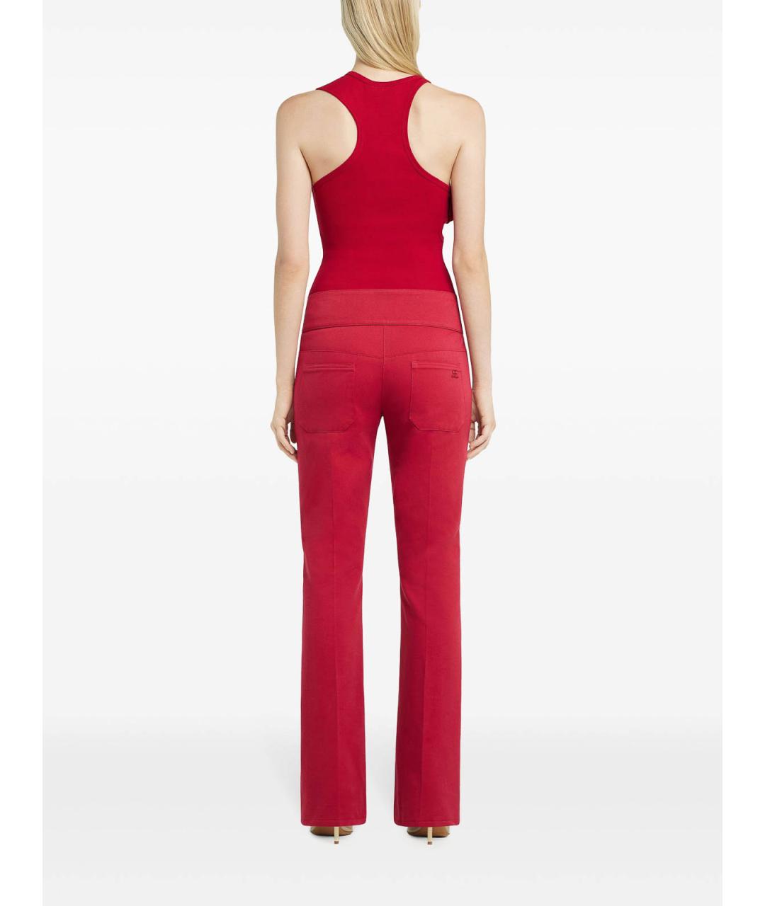 COURREGES Красные полиэстеровые брюки широкие, фото 4