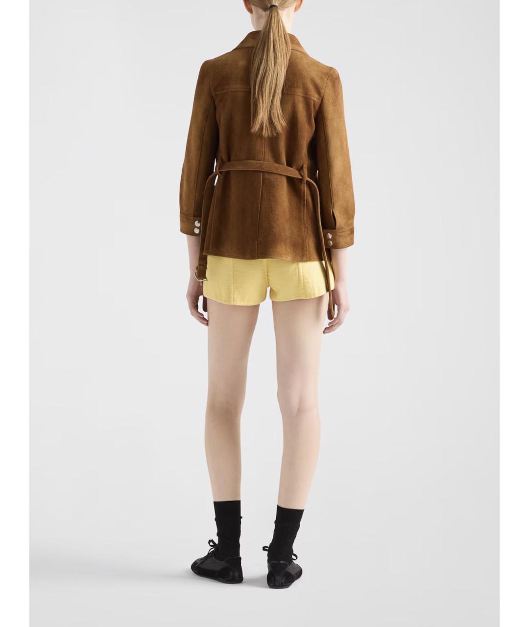 PRADA Желтые хлопковые шорты, фото 3