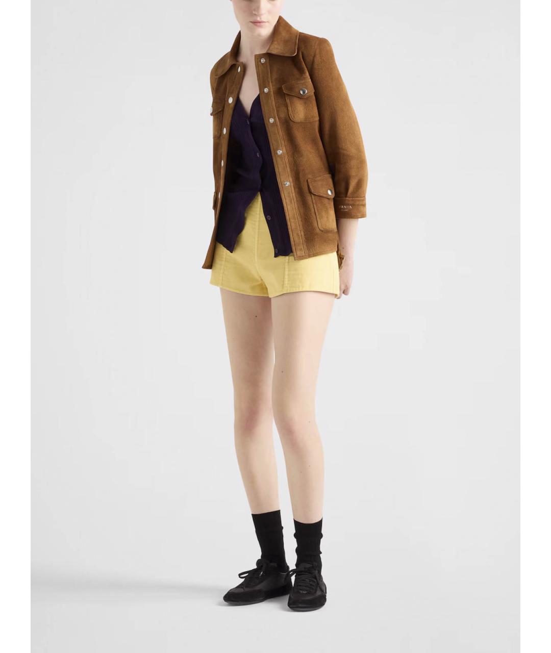 PRADA Желтые хлопковые шорты, фото 2