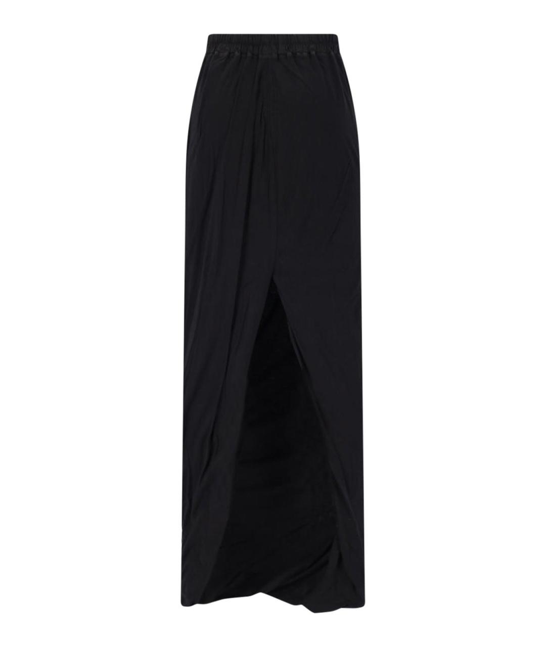 RICK OWENS Черная хлопковая юбка макси, фото 2