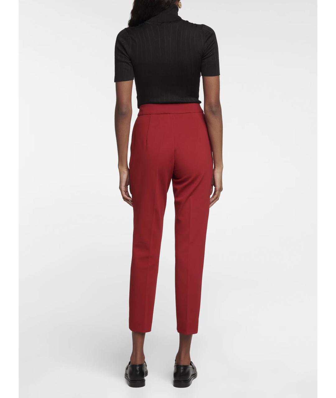 MAX MARA Красные вискозные брюки широкие, фото 3