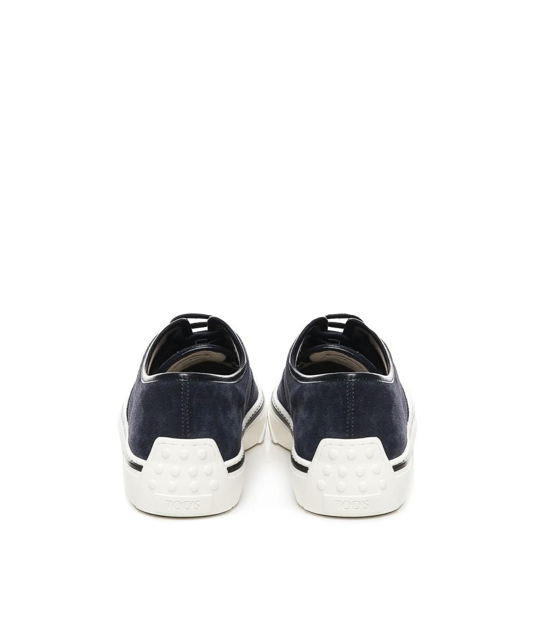 TOD'S Синие текстильные низкие кроссовки / кеды, фото 2