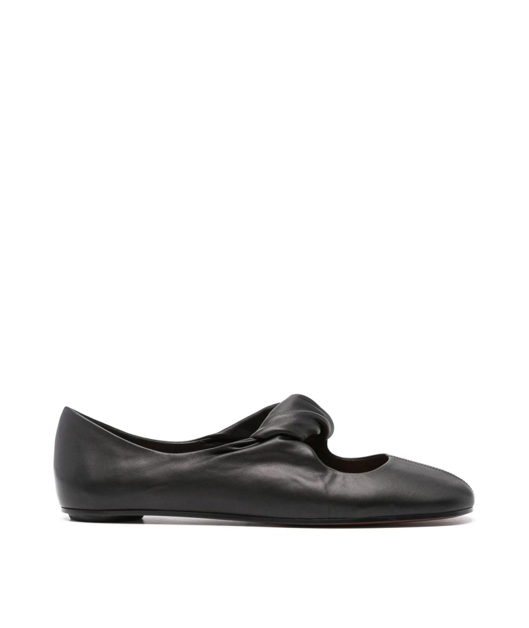 ALEXANDER MCQUEEN Черные кожаные балетки, фото 1