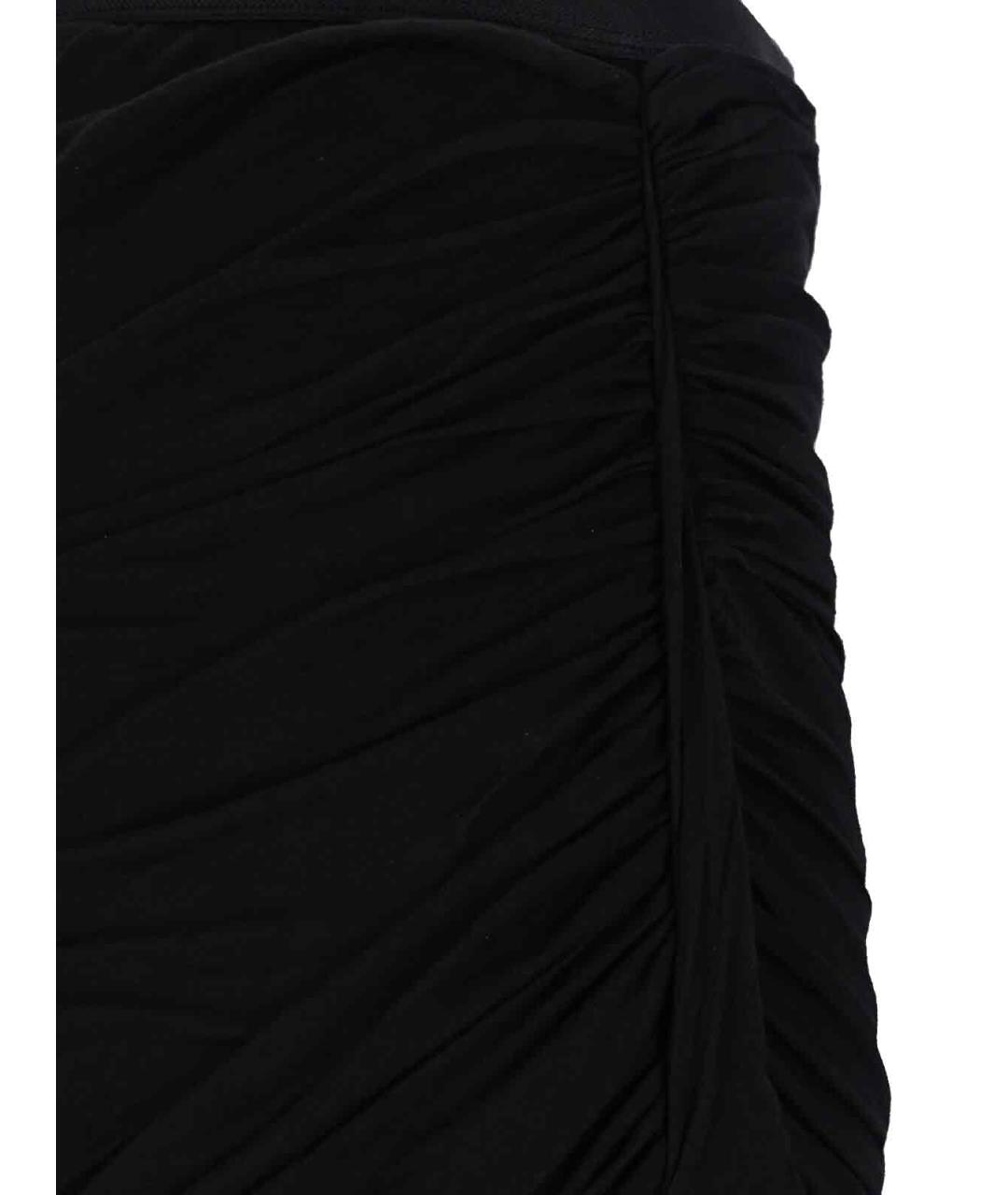 RICK OWENS Черная хлопковая юбка макси, фото 4