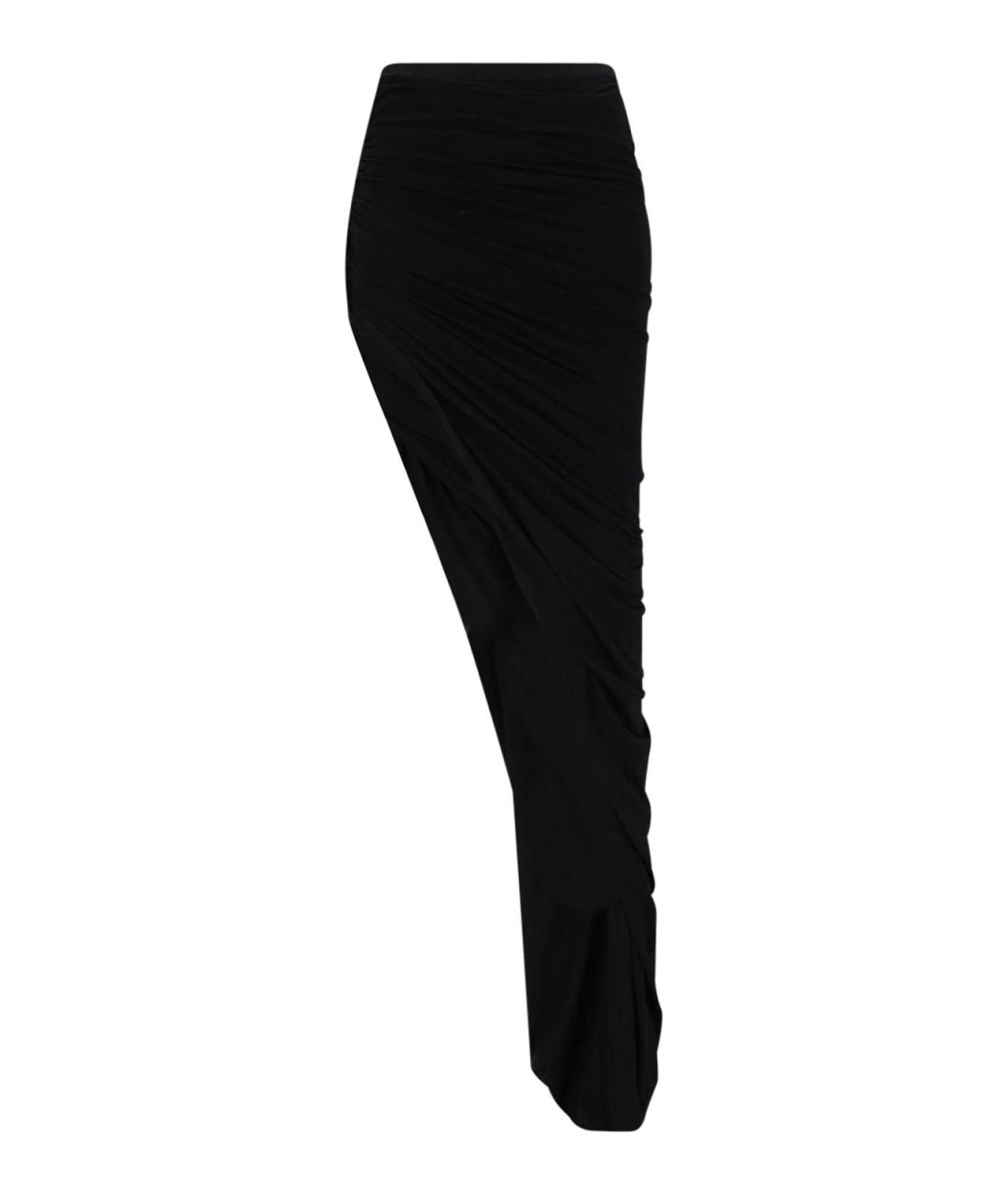 RICK OWENS Черная хлопковая юбка макси, фото 1