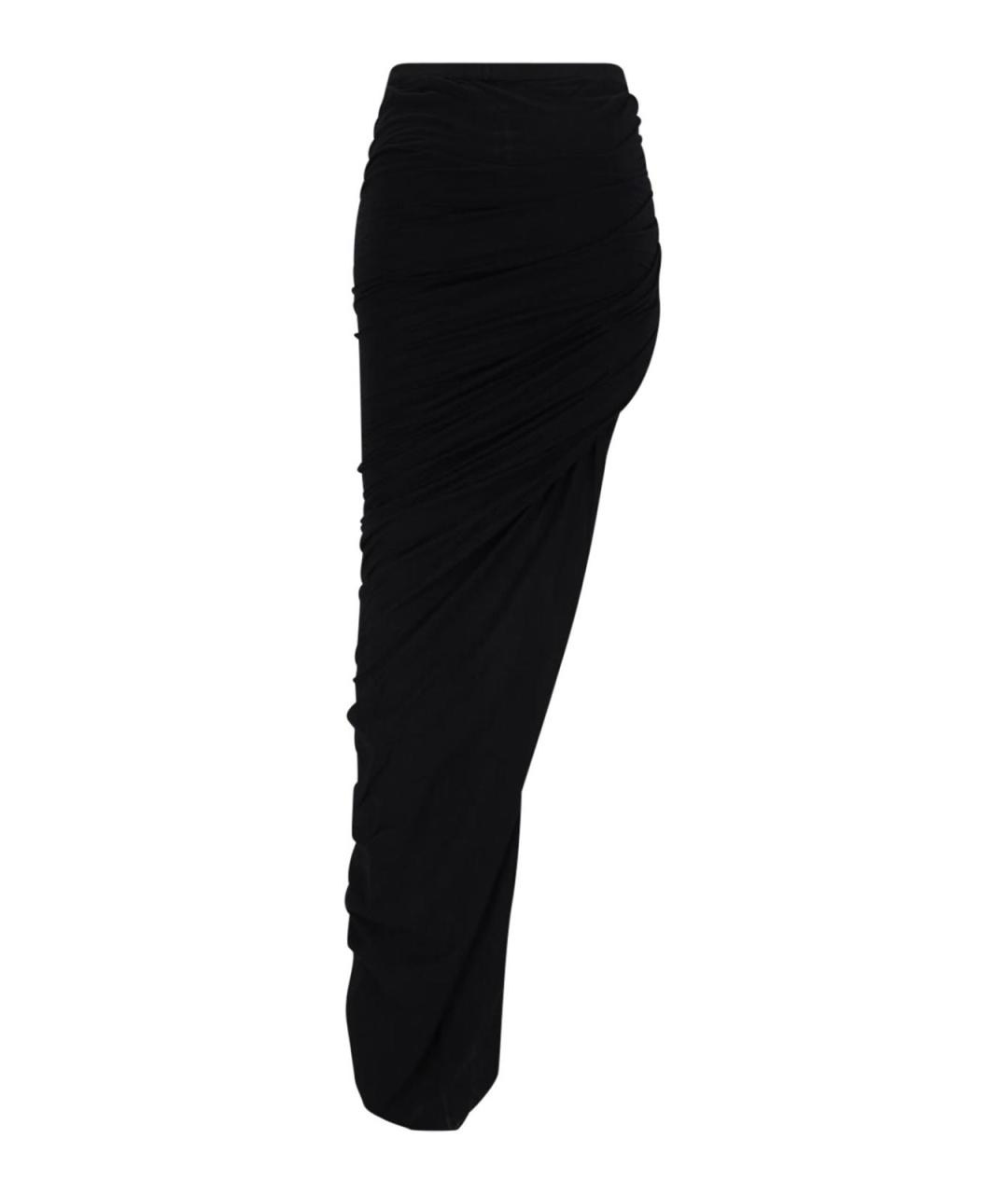 RICK OWENS Черная хлопковая юбка макси, фото 2