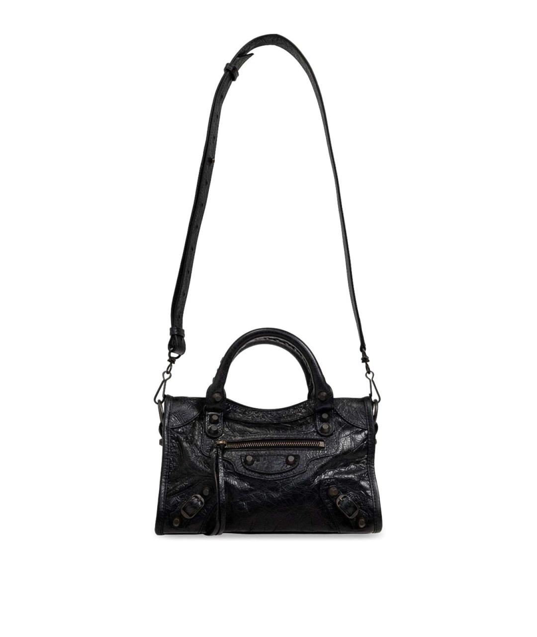 BALENCIAGA Черная кожаная сумка тоут, фото 1