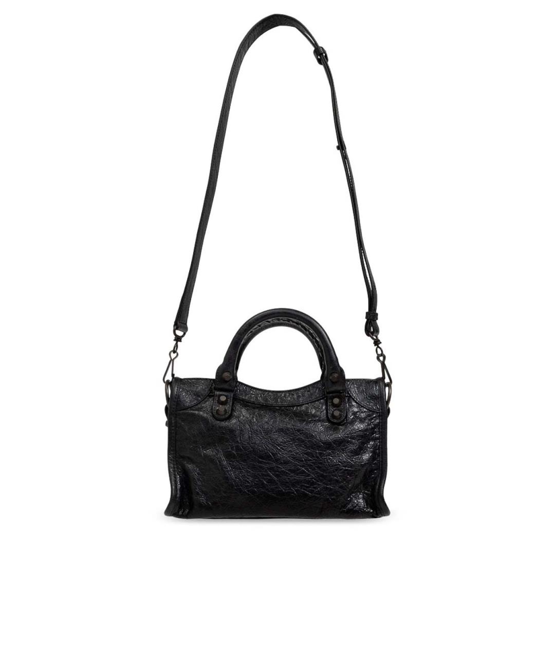 BALENCIAGA Черная кожаная сумка тоут, фото 5