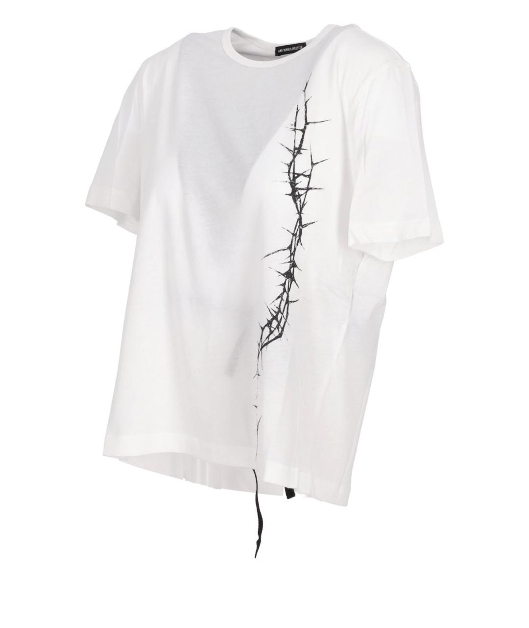 ANN DEMEULEMEESTER Белая хлопковая футболка, фото 2